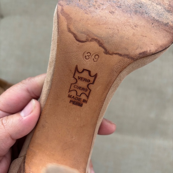 Ulla Johnson Manu Tan Suede Braided Detail Heel - Picture 7 of 8